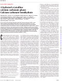 Cover page: A hydrated crystalline calcium carbonate phase: Calcium carbonate hemihydrate