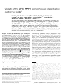 Cover page: Update of the LIPID MAPS comprehensive classification system for lipids 1