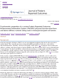 Cover page: Psychometric properties of a custom Patient-Reported Outcomes Measurement Information System (PROMIS) physical function short form and worst stiffness numeric rating scale in tenosynovial giant cell tumors