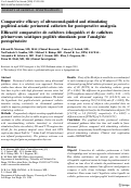 Cover page: Comparative efficacy of ultrasound-guided and stimulating popliteal-sciatic perineural catheters for postoperative analgesia