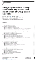 Cover page: Intergroup Emotions Theory: Production, Regulation, and Modification of Group-Based Emotions