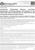 Cover page: Sex-Specific Relationship Between Long-Term Maintenance of Physical Activity and Cognition in the Health ABC Study: Potential Role of Hippocampal and Dorsolateral Prefrontal Cortex Volume.