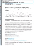 Cover page: Integrative genomic analysis implicates limited peripheral adipose storage capacity in the pathogenesis of human insulin resistance