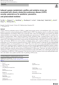 Cover page: Induced sputum metabolomic profiles and oxidative stress are associated with chronic obstructive pulmonary disease (COPD) severity: potential use for predictive, preventive, and personalized medicine