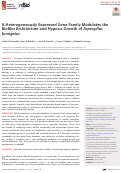 Cover page: A Heterogeneously Expressed Gene Family Modulates the Biofilm Architecture and Hypoxic Growth of Aspergillus fumigatus