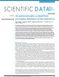 Cover page: An automatically curated first-principles database of ferroelectrics.