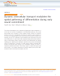 Cover page: Dynamic intercellular transport modulates the spatial patterning of differentiation during early neural commitment