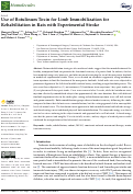 Cover page: Use of Botulinum Toxin for Limb Immobilization for Rehabilitation in Rats with Experimental Stroke.