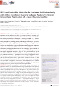 Cover page: IRG1 and Inducible Nitric Oxide Synthase Act Redundantly with Other Interferon-Gamma-Induced Factors To Restrict Intracellular Replication of Legionella pneumophila