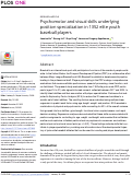 Cover page: Psychomotor and visual skills underlying position specialization in 1352 elite youth baseball players