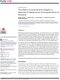 Cover page: The effects of sociocultural changes on epistemic thinking across three generations in Romania.