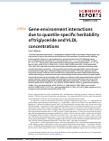 Cover page: Gene-environment interactions due to quantile-specific heritability of triglyceride and VLDL concentrations