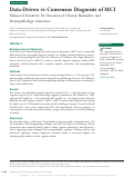 Cover page: Data-Driven vs Consensus Diagnosis of MCI