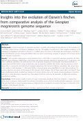 Cover page: Insights into the evolution of Darwin¿s finches from comparative analysis of the Geospiza magnirostris genome sequence