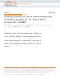 Cover page: Evolving contact mechanics and microstructure formation dynamics of the lithium metal-Li7La3Zr2O12 interface.