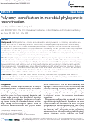 Cover page: Polytomy identification in microbial phylogenetic reconstruction