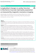 Cover page: Longitudinal changes in cardiac function in Duchenne muscular dystrophy population as measured by magnetic resonance imaging.