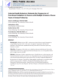 Cover page: Selected health behaviors moderate the progression of functional limitations in persons with multiple sclerosis: Eleven years of annual&nbsp;follow-up