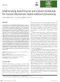 Cover page: DNA‐binding determinants and cellular thresholds for human telomerase repeat addition processivity
