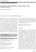 Cover page: Microbiology of the phyllosphere: a playground for testing ecological concepts