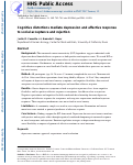 Cover page: Cognitive distortions mediate depression and affective response to social acceptance and rejection