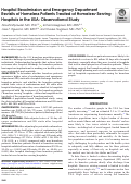 Cover page: Hospital Readmission and Emergency Department Revisits of Homeless Patients Treated at Homeless-Serving Hospitals in the USA: Observational Study