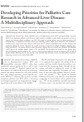 Cover page: Developing Priorities for Palliative Care Research in Advanced Liver Disease: A Multidisciplinary Approach