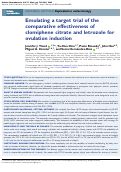 Cover page: Emulating a target trial of the comparative effectiveness of clomiphene citrate and letrozole for ovulation induction.