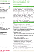 Cover page: Functional trait trade-offs define plant population stability across different biomes.