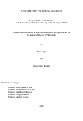 Cover page: Responsibility and Addiction: A Defense of a Control-Based Theory of Moral Responsibility