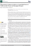 Cover page: Lipoprotein(a): Evidence for Role as a Causal Risk Factor in Cardiovascular Disease and Emerging Therapies