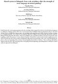 Cover page: Shared syntax in bilinguals: Does code-switching affect the strength of cross-language structural priming?