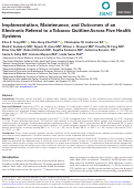 Cover page: Implementation, Maintenance, and Outcomes of an Electronic Referral to a Tobacco Quitline Across Five Health Systems