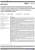 Cover page: Congenital variants of the ventral laminae of the sixth and seventh cervical vertebrae are not associated with clinical signs or other radiological abnormalities of the cervicothoracic region in Warmblood horses.