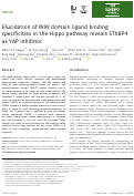 Cover page: Elucidation of WW domain ligand binding specificities in the Hippo pathway reveals STXBP4 as YAP inhibitor