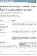 Cover page: Genotype List String: a grammar for describing HLA and KIR genotyping results in a text string