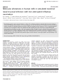 Cover page: Molecular alterations in human milk in simulated maternal nasal mucosal infection with live attenuated influenza vaccination