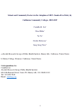 Cover page: School and Community Factors Associated With the Adoption of 100% Smoke-free Policy by California Community Colleges, 2003-2019