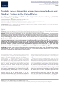 Cover page: Prostate cancer disparities among American Indians and Alaskan Natives in the United States.