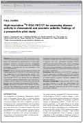 Cover page: High-resolution 18F-FDG PET/CT for assessing disease activity in rheumatoid and psoriatic arthritis: findings of a prospective pilot study