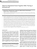 Cover page: Oxytocin-Augmented Social Cognitive Skills Training in Schizophrenia