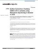 Cover page: Author Correction: Tracking SARS-COV-2 variants using Nanopore sequencing in Ukraine in 2021.