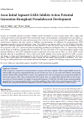 Cover page: Axon Initial Segment GABA Inhibits Action Potential Generation throughout Periadolescent Development