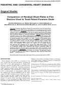 Cover page: Comparison of residual shunt rates in five devices used to treat patent foramen ovale