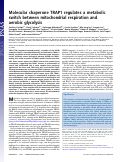 Cover page: Molecular chaperone TRAP1 regulates a metabolic switch between mitochondrial respiration and aerobic glycolysis.