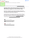 Cover page: Quality of life in HIV-infected Chinese women and their family caregivers:an intervention study