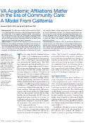 Cover page: VA Academic Affiliations Matter in the Era of Community Care: A Model From California.