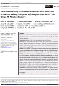 Cover page: Safety and efficacy of catheter ablation of atrial fibrillation in the very elderly (≥80 years old): Insights from the UC San Diego AF Ablation Registry.