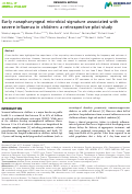 Cover page: Early nasopharyngeal microbial signature associated with severe influenza in children: a retrospective pilot study