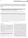 Cover page: Loss of Feedback Inhibition via D2 Autoreceptors Enhances Acquisition of Cocaine Taking and Reactivity to Drug-Paired Cues